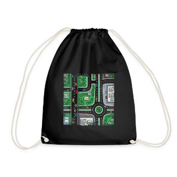 Play mat play carpet - Drawstring Bag - black - Front
