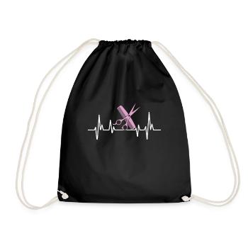 Peigne et ciseaux coiffeur rythme cardiaque - Sac de sport léger - noir - Devant
