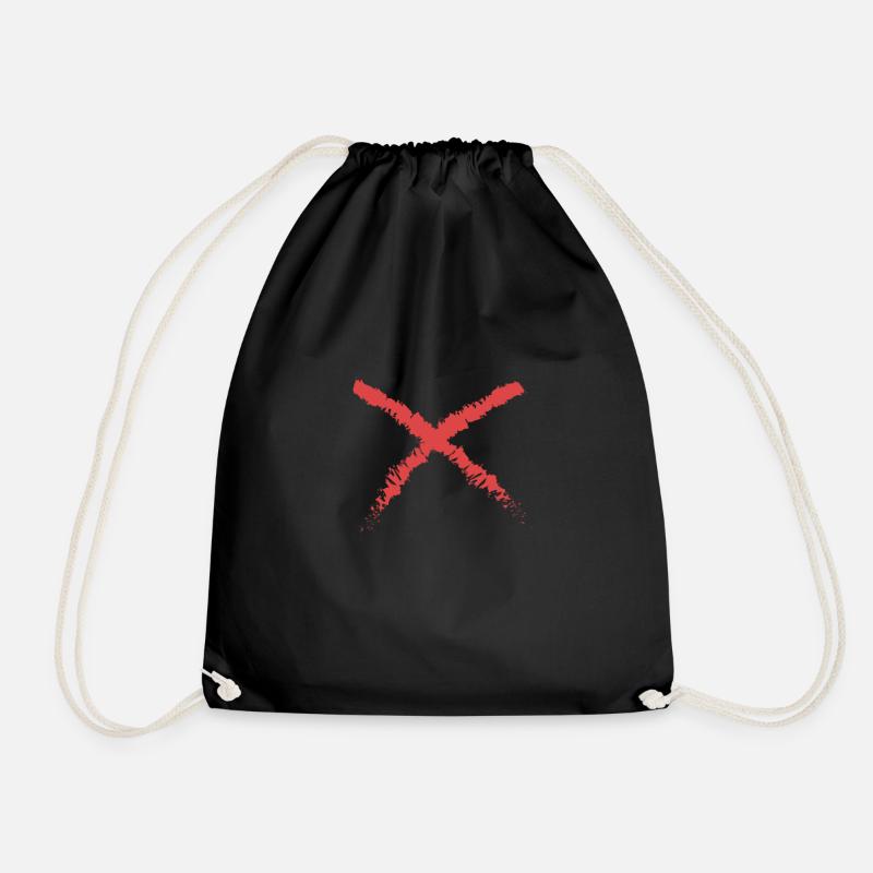 Red X - Design- T-Shirt - Turnbeutel - Schwarz