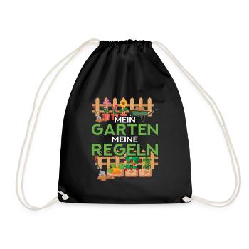 Hobbygärtner Garten Spruch - Turnbeutel - Schwarz - Vorne