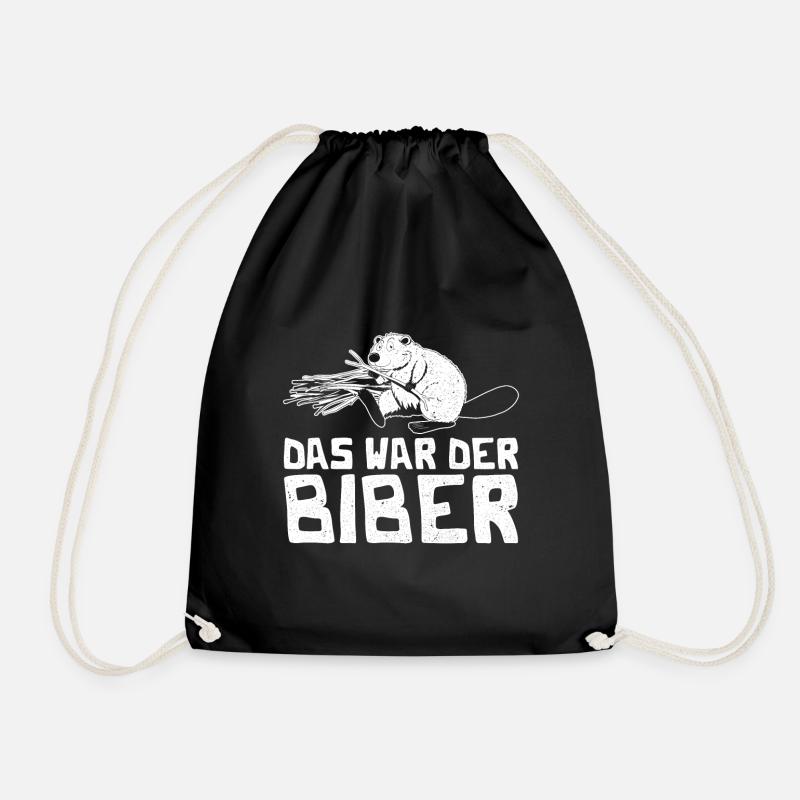 Biber Biberdamm Spruch - Turnbeutel - Schwarz