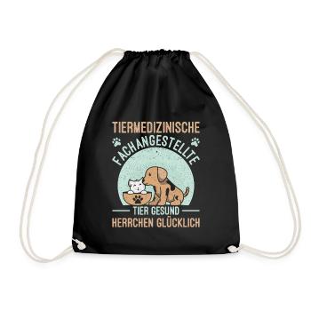 Lustiges Tierärztin Hund Outfit - Turnbeutel - Schwarz - Vorne
