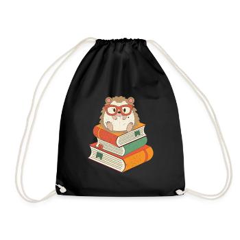 Hérisson sur les livres - Sac de sport léger - noir - Devant