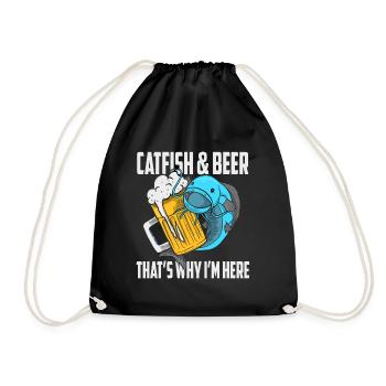 Fisherman Fishing Catfish Bierliebhaber Flathead Geschenk - Turnbeutel - Schwarz - Vorne