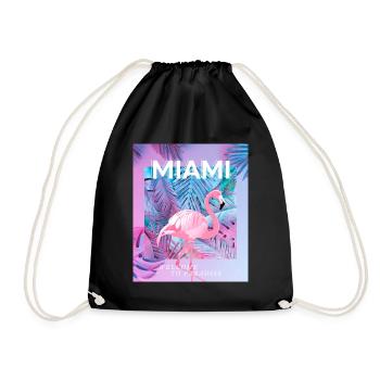 miami paradise, miami beach - Turnbeutel - Schwarz - Vorne