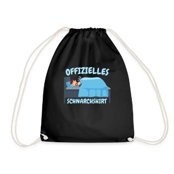 Schnarch Spruch - Turnbeutel - Schwarz - Vorne