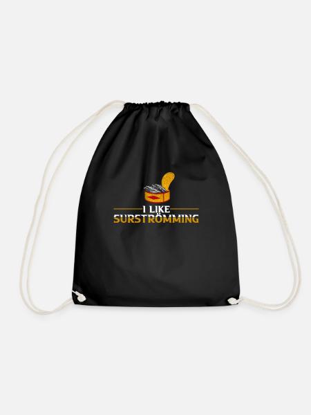 Surstromming canned fish lovers - Drawstring Bag - black