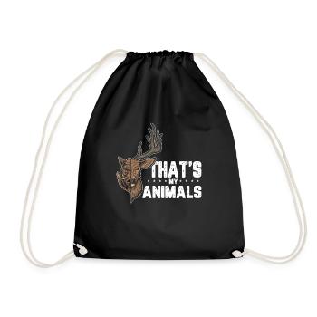 Sanglier sanglier cerf chasseur - Sac de sport léger - noir - Devant