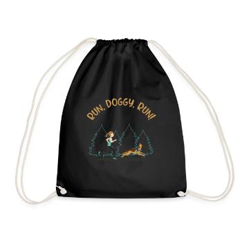 canicross, coureur de chiens de canicross, chien renifleur - Sac de sport léger - noir - Devant