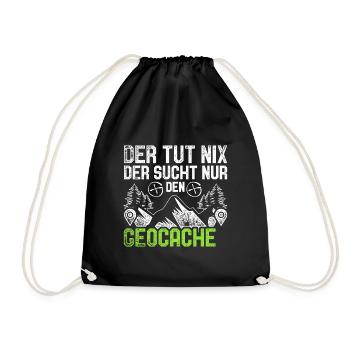 Geocaching Geocacher Hobby - Turnbeutel - Schwarz - Vorne