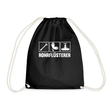 Anlagenmechaniker Installateur Klempner Sanitär - Turnbeutel - Schwarz - Vorne