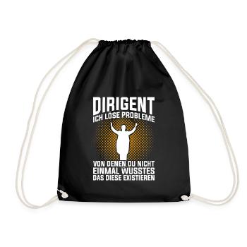 Retro Chorleiter Dirigent - Turnbeutel - Schwarz - Vorne