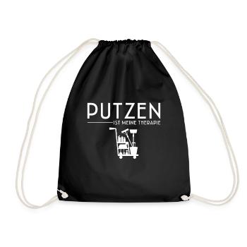 Putzen Spruch Putzkraft Putzwagen - Turnbeutel - Schwarz - Vorne