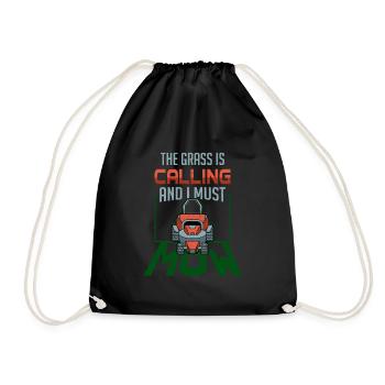 Lawn Mower Gardener Mowing Grass Gardening Gift - Drawstring Bag - black - Front