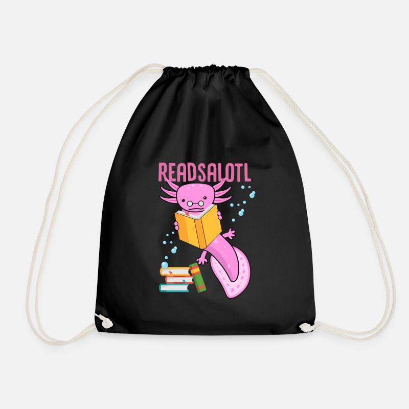 Axolotl, Axolotl Axolotls, readstalotl, - Turnbeutel - Schwarz