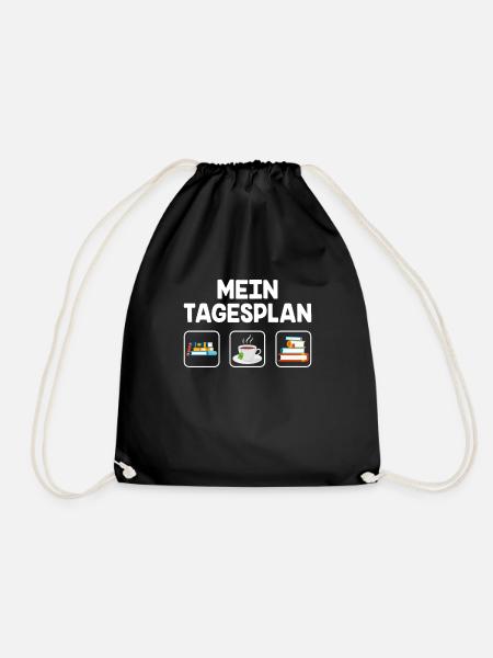 Bücher lesen Tee trinken - Turnbeutel - Schwarz