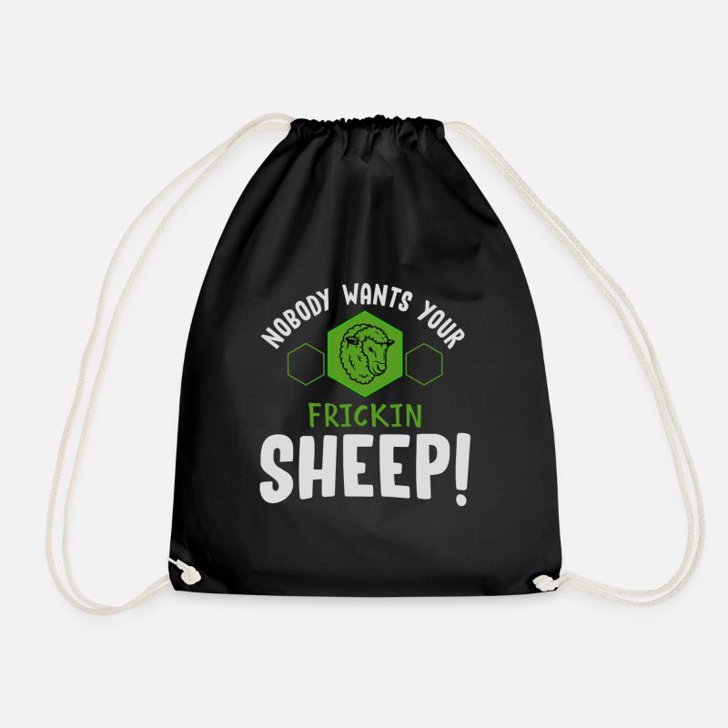 Board game, board game board game settlers, sheep, - Drawstring Bag - black