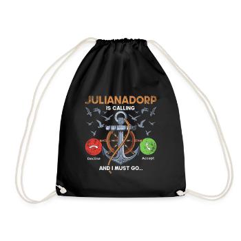 Julianadorp Niederlande Anker Urlaub - Turnbeutel - Schwarz - Vorne