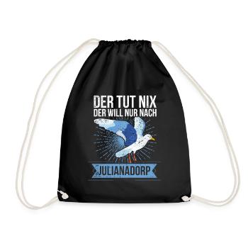 Retro Julianadorp Niederlande Möwe Urlaub - Turnbeutel - Schwarz - Vorne