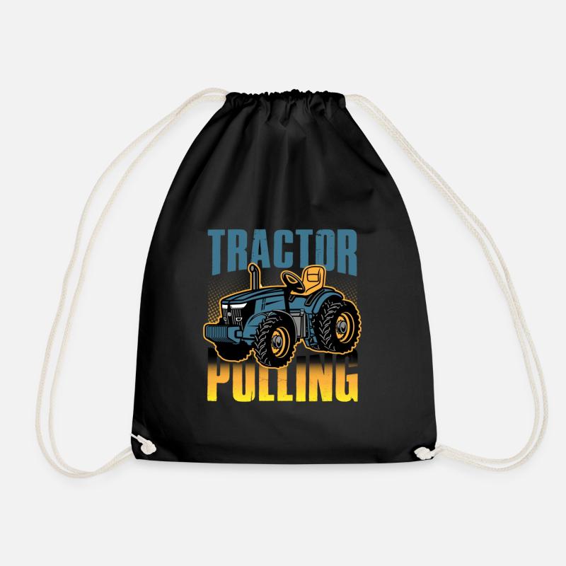 tractor pulling, tractor pulling pulling, racing, - Turnbeutel - Schwarz