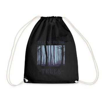 Tree, Tree Forest, Nature, - Drawstring Bag - black - Front