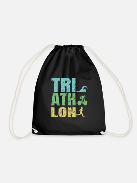 Triathlet Triathlon Sportler Ausdauersport Laufen - Turnbeutel - Schwarz
