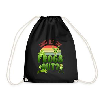 Grenouille, grenouille mignonne, grenouille animal - Sac de sport léger - noir - Devant