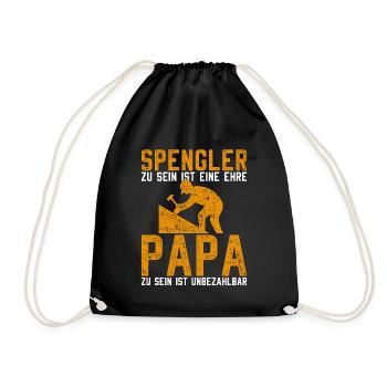 Spengler Papa Klempner Installateur - Turnbeutel - Schwarz - Vorne
