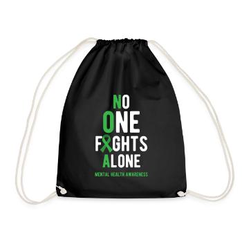 Mental health, Mental health - Drawstring Bag - black - Front
