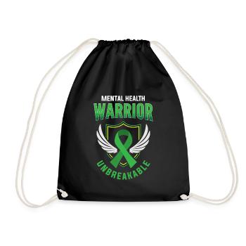 Mental health, Mental health - Drawstring Bag - black - Front