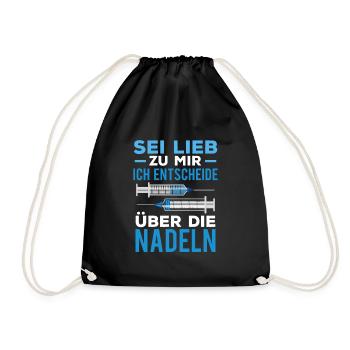 Medizinische Fachangestellte Arzthelferin sei lieb - Turnbeutel - Schwarz - Vorne