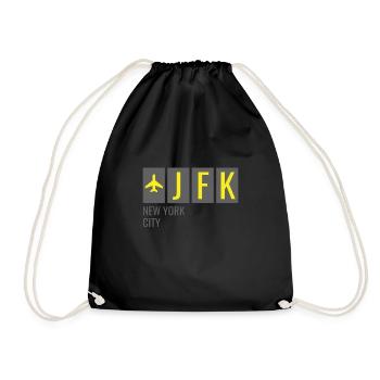 JFK New York City Flughafen Code - Turnbeutel - Schwarz - Vorne