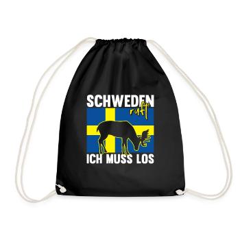 Schweden ruft Elch Flagge Skandinavien - Turnbeutel - Schwarz - Vorne