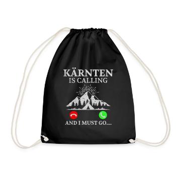 Kärnten ruft Österreich Alpen Berge - Turnbeutel - Schwarz - Vorne