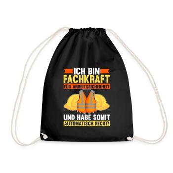 Arbeitssicherheit Fachkraft automatisch Recht Sifa - Turnbeutel - Schwarz - Vorne