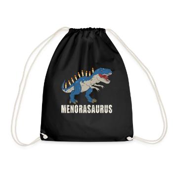 Menorasaurus Rex, TRex Chanukka Dinosaurier - Turnbeutel - Schwarz - Vorne