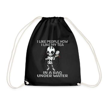I Like People How I Like My Tea In A Bag Skellet - Turnbeutel - Schwarz - Vorne