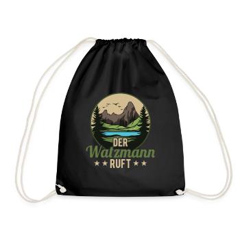 Der Watzmann ruft Berchtesgaden Gipfel Wandern - Turnbeutel - Schwarz - Vorne