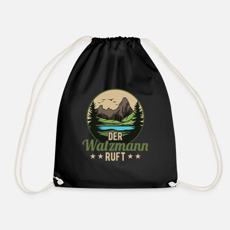 Der Watzmann ruft Berchtesgaden Gipfel Wandern - Turnbeutel - Schwarz