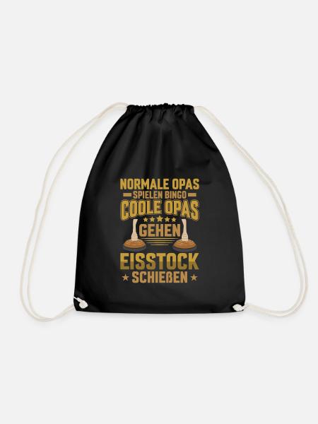 Eisstockschießen coole Opas Stockschießen Eisstock - Turnbeutel - Schwarz
