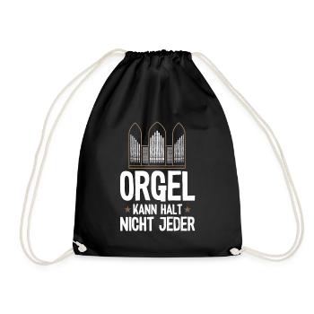 Orgel kann nicht jeder Orgelspieler Pfeifenorgel - Turnbeutel - Schwarz - Vorne