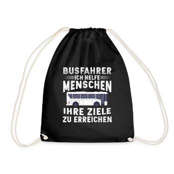 Busfahrer helfe Menschen Ziele zu erreichen Bus - Turnbeutel - Schwarz - Vorne