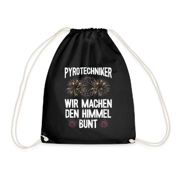 Pyrotechniker Himmel bunt Böller Pyrotechnik - Turnbeutel - Schwarz - Vorne