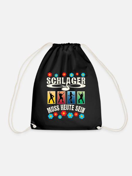 Schlager Outfit Schlagerparty Shirt - Turnbeutel - Schwarz