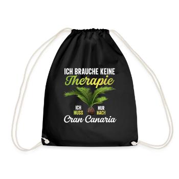 Gran Canaria keine Therapie Kanaren - Turnbeutel - Schwarz - Vorne