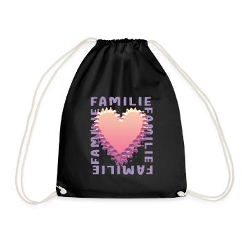 Familie - Turnbeutel - Schwarz - Vorne