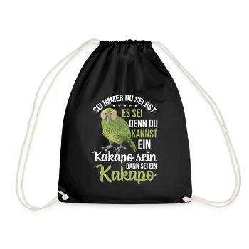 Sei ein Kakapo Papagei - Turnbeutel - Schwarz - Vorne