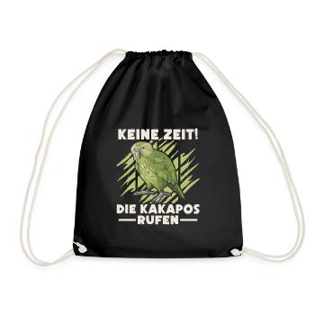 Keine Zeit die Kakapos rufen Papagei - Turnbeutel - Schwarz - Vorne