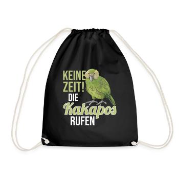 Keine Zeit die Kakapos rufen Papagei - Turnbeutel - Schwarz - Vorne