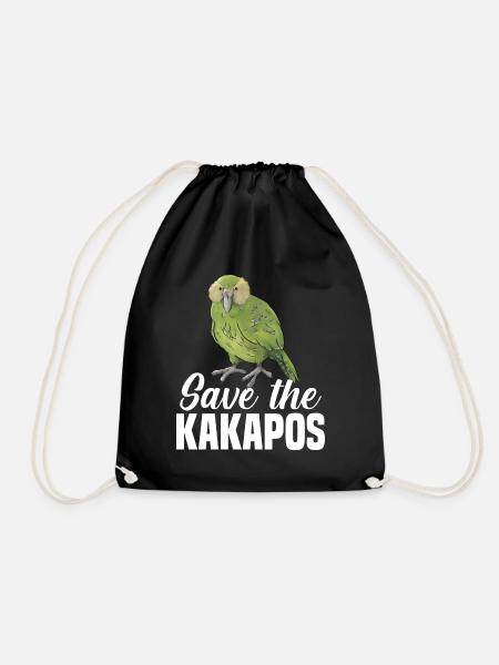 Rettet die Kakapos Papagei Tierschutz - Turnbeutel - Schwarz